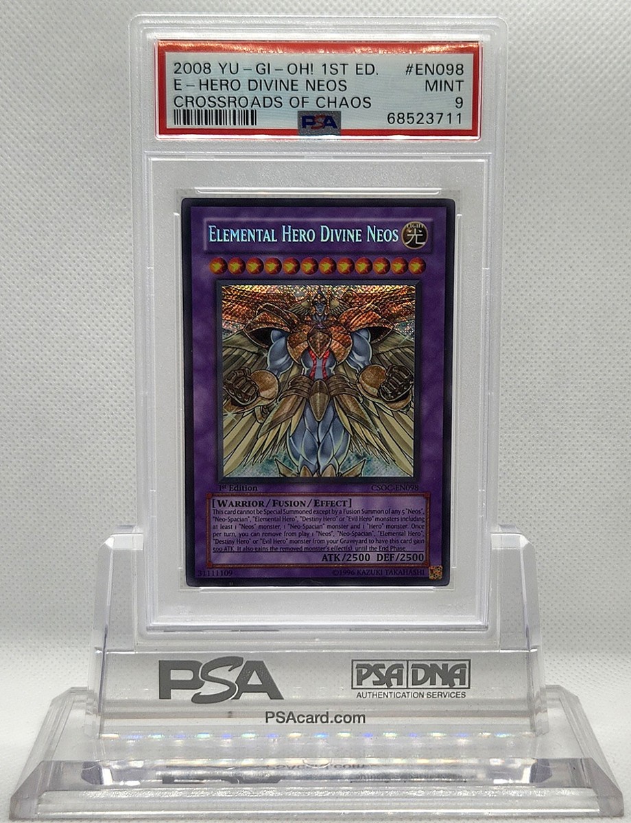YUGIOH 1ST ED CSOC-EN098 ELEMENTAL HERO DIVINE NEOS SECRET PSA 9