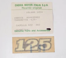 NOS OEM CAGIVA ALETTA ROSSA STICKER EMBLEM DECAL MARK "125" 800039802