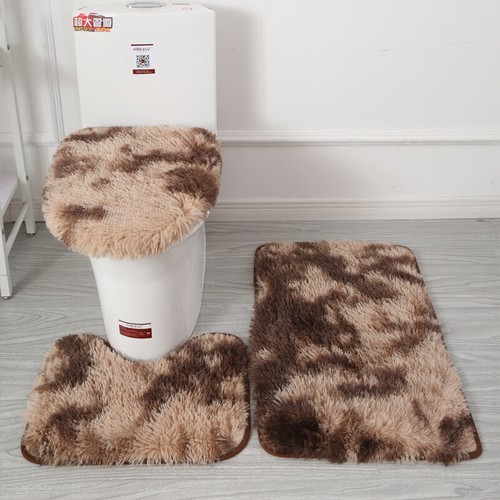 3-Piece Bathroom Bath Mat Contour Rug Set with Toilet Lid Cover #* - Picture 31 of 41