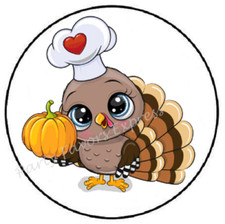 TURKEY THANKSGIVING ENVELOPE SEALS LABELS STICKERS PARTY FAVORS