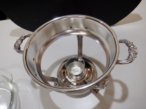 Plato y tapa rozadores Silverplate Eales 1779 con soporte con calentador - Imagen 9 de 12