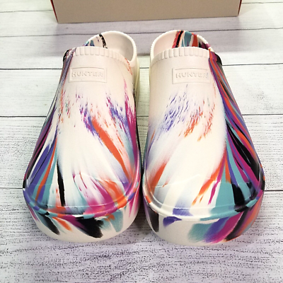 New HUNTER White In/Out Bloom Clogs Slip-on Algae Foam Size 12 HUNTER Unisex In/Out Bloom Algae Foam Clog, Shaded White  main image 4