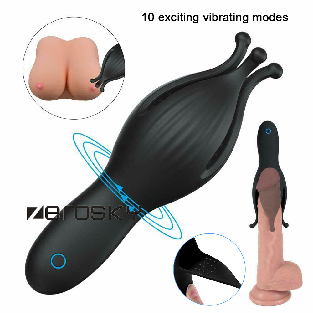 Electric Penis Massager Male Masturbators Delay Lasting Trainer Glans  Vibrators | eBay
