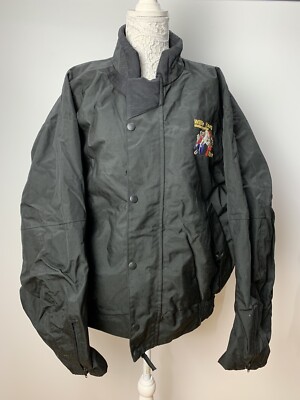 Schwarze Motorradjacke mit Stickerei Größe XXL