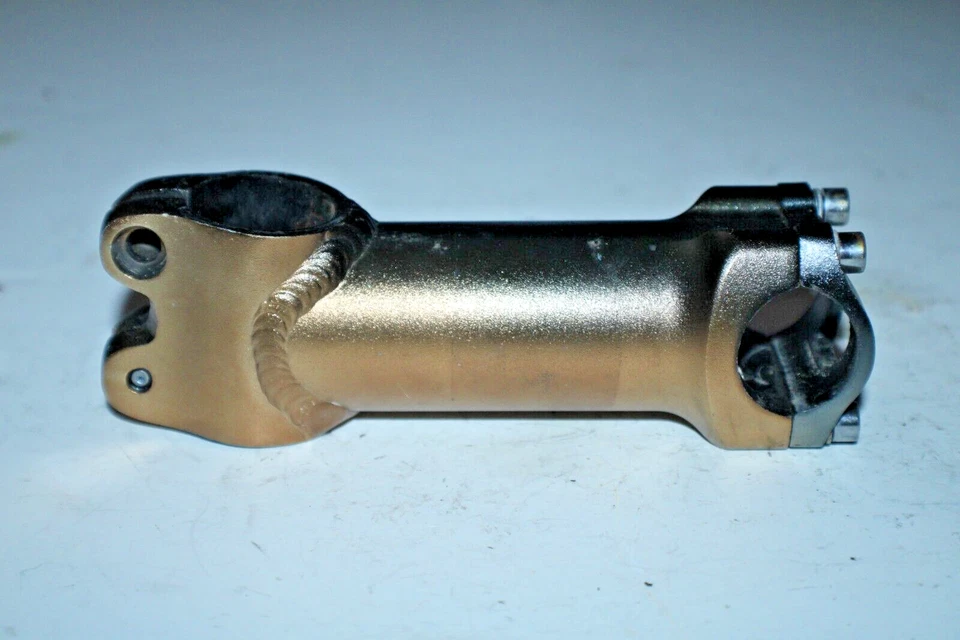 Bike Stem 100mm 1 1/8" Threadless 7º Rise 25.4mm Black Gold MTB Road USA Shipper - Image 2 of 4