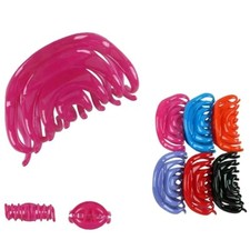 Lot of 6 Women Girl Hair Claw Mixed Color Oval Jaw Clip Clamp Combs Riser 3.5"