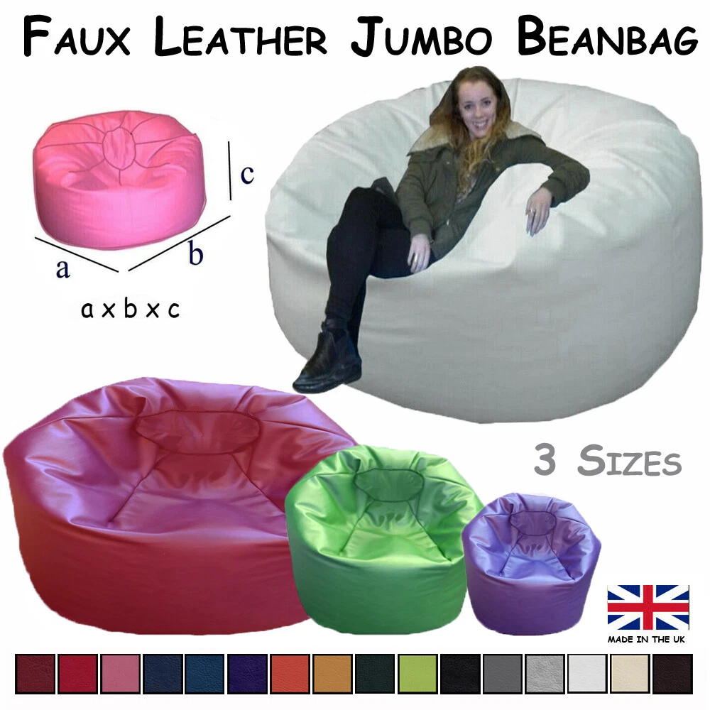Huge Jumbo Beanbag FAUX LEATHER Bean Bag Giant Seat Couch Large Big Kids Adults