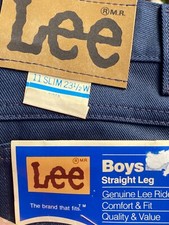 Lee Jeans Slim Boys Rider PolyCotton Straight Leg 23 1/2w X 26L Talon New 1980s