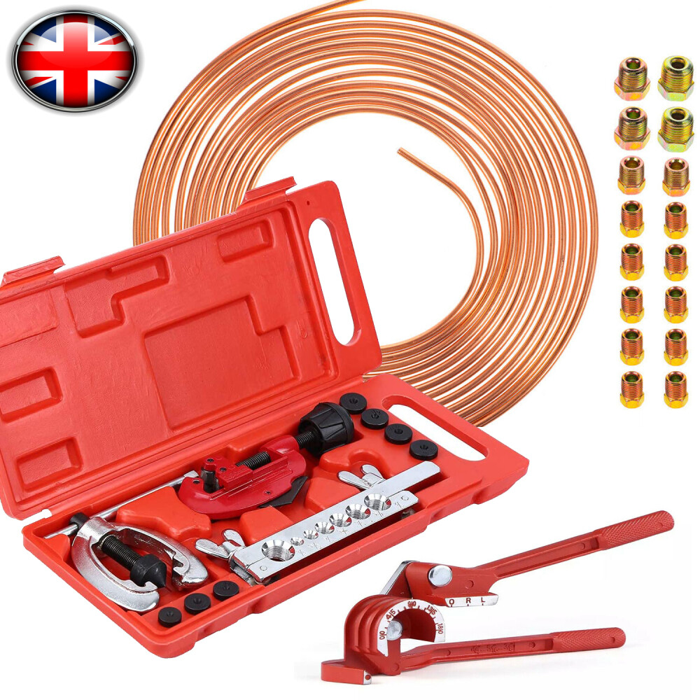 Full Set Brake Lines Repair Kit Copper Pipe + Flaring Tool Bender