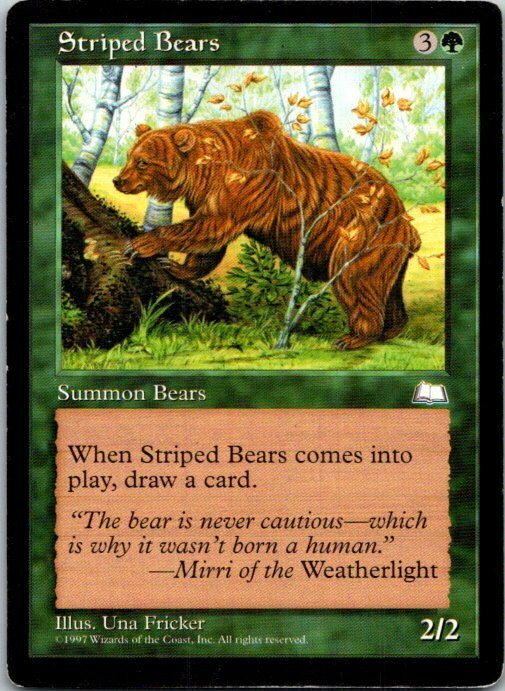Striped Bears Magic The Gathering Weatherlight Card Light Play X1