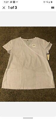 Bobbie Brooks Scrubs Medical Uniform Floral Print 3 Pockets Top Shirt Plus SZ 1X 