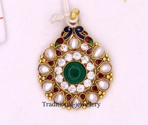 FABULOUS PEACOCK ENAMEL DESIGNER 22K 