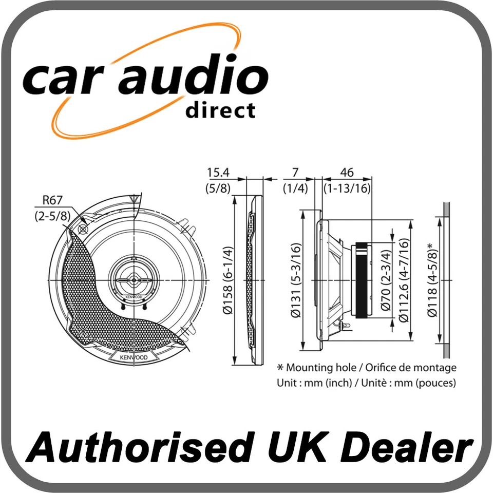 Kenwood Performance Series KFC-PS1396 320W 5.25" 13cm 2 Way Full Range Speakers - Image 2 of 2