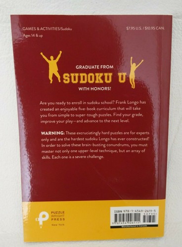 Sudoku U: PhD in Sudoku by Frank Longo 2018 Paperback Games - Imagen 2 de 5