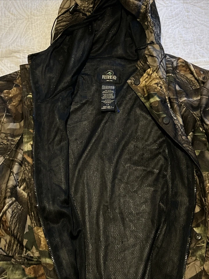 Redhead Realtree Hardwoods Camo Jacket Mens Large Zip Hooded Lightweight Coat - Image 2 of 4