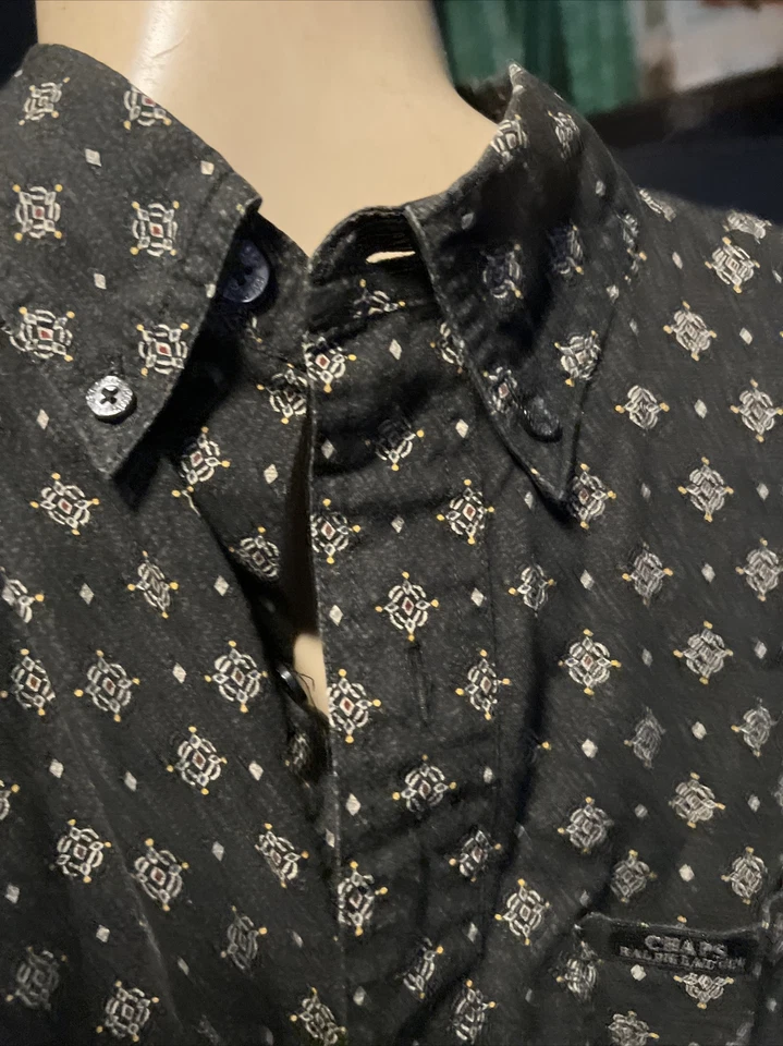 Gorras vintage Ralph Lauren negras con estampado geométrico talla mediana XL Foto 3 de 4