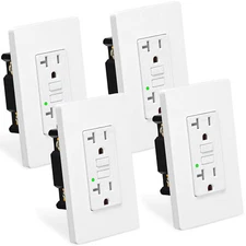 4PK 20A Amp GFCI Outlets Tamper Weather Resistant Outdoor GFI Receptacle Plate