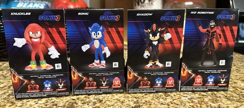 Sonic The Hedgehog 3 Movie 2.5” Figure Complete Set Of 4 Jakks Shadow KNUCKLES - Picture 2 of 3