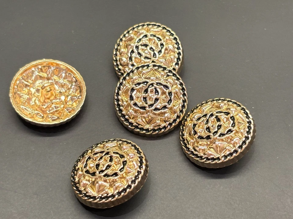 Knöpfe Set 5 Stück Chanel CC Knopf Ø 23 mm Metall Dior YSL Versace Prada D&G LV - Bild 2 von 4