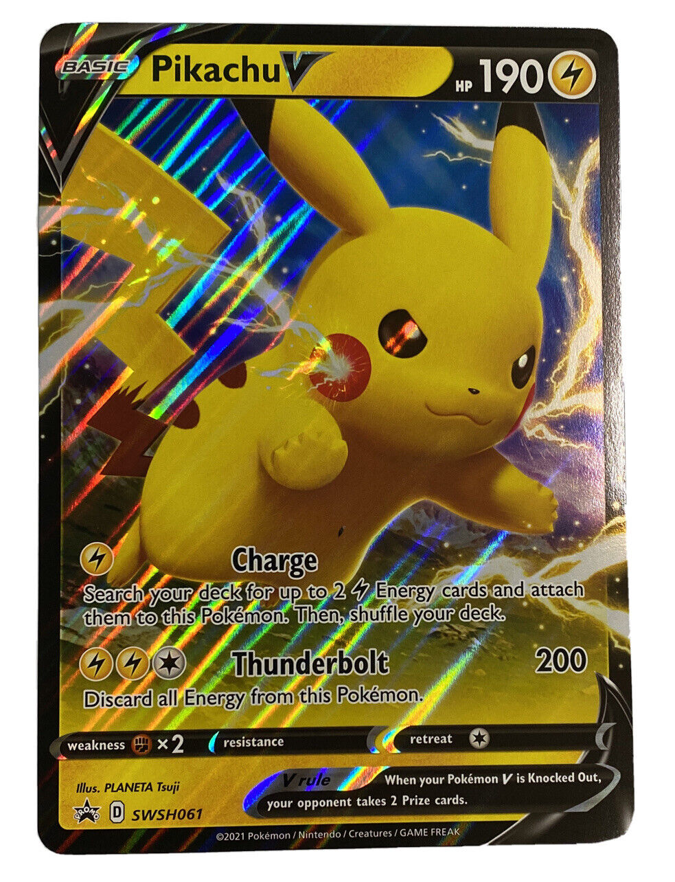 Pikachu V [SWSH061] JUMBO, Oversized, Shining Fates Pokemon TCG