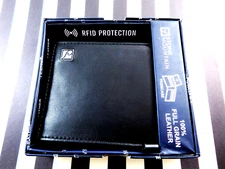 Stone Mountain Passcase Wallet Genuine Full Grain Leather RFID Black New In Box