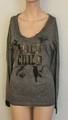*  Lola Gold Rush WILD CHILD geiles LA-Shirt Gr. 42 Neu Anthra - Bild 1 von 4