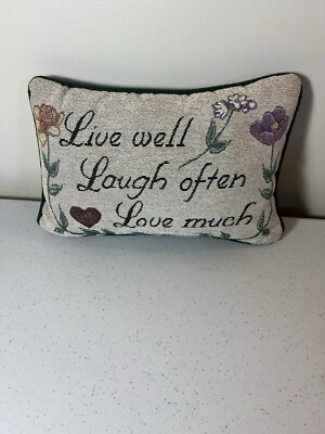 Pillow  Vintage Live Well Laugh Often Love Much Floral Throw Pillow Decorative
