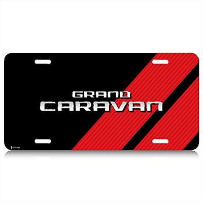 Dodge Grand Caravan Carbon Fiber Look Graphic Aluminum License Plate Made in USA