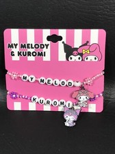 Sanrio My Melody Kuromi Beaded Best Friends Bestie Slumber Party Bracelet Set