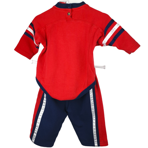 Vtg NFL Football New England Patriots USA Baby Boy Tracksuit 3-6 Mth Navy Red Vg - Bild 5 von 12
