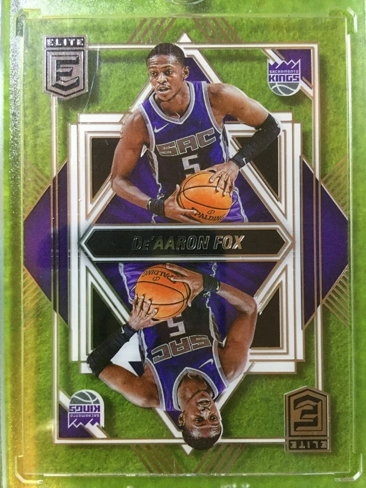 DE'AARON FOX CLEAR CARD JERSEY #5 KINGS  2021-22 Donruss Elite DECK De'Aaron Fox - Image 3 of 4