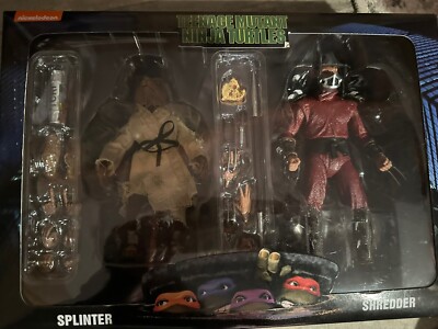 NECA Teeenage Mutant Ninja Turtles TMNT Movie Splinter and Shredder 2 pack NEW