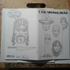 ORIGINAL SKETCH ART- The Walking Dead #150 | Front & Back Corner Box Art