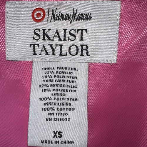 Neiman Marcus Skaist Taylor Faux Fur Vest Black Snap Button Pockets Lined XS - Picture 2 of 7