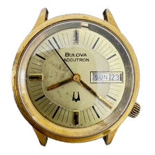 Vintage 36mm Accutron 7958 Day Date Men's Tuning Fork Wristwatch 219 3.10 USA