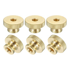 Knurled Thumb Nuts, 6Pcs M6 x D20mm x H12mm Brass High Head Through Hole with Co