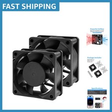 Versatile 60mm 12V DC Cooling Fan, 5600 RPM for Car Audio  Electronics - 2-Pack