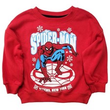 Infant  Toddler Boys Red Spider-man Christmas Sweatshirt Top