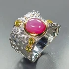 Handmade Ruby Ring 925 Sterling Silver Size 8.75 /R482372
