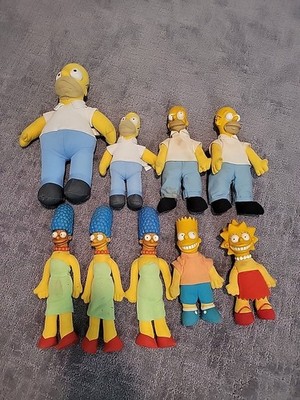The Simpsons Bulk Lot Dolls 1990 BK Dolls 2005 Plush Toys Homer Marge Bart Lisa