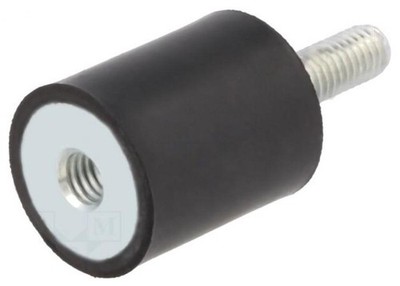 ELESA+GANTER Vibrationsdämpfer M4, Ø 10mm, Gummi, 40 Shore-Härte, 37N Belastung,