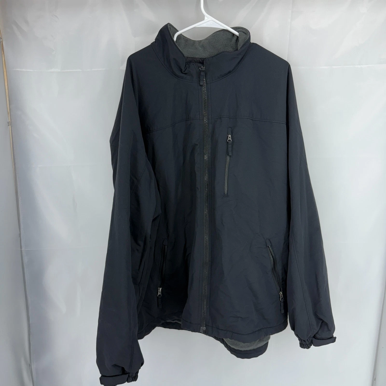 Duluth Trading Men 3XL Grab Fleece Lined Jacket Full Zip Black Long Sleeve Warm