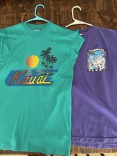 Hawaii Single Stitch T Shirt Lot Large Made In USA Vintage