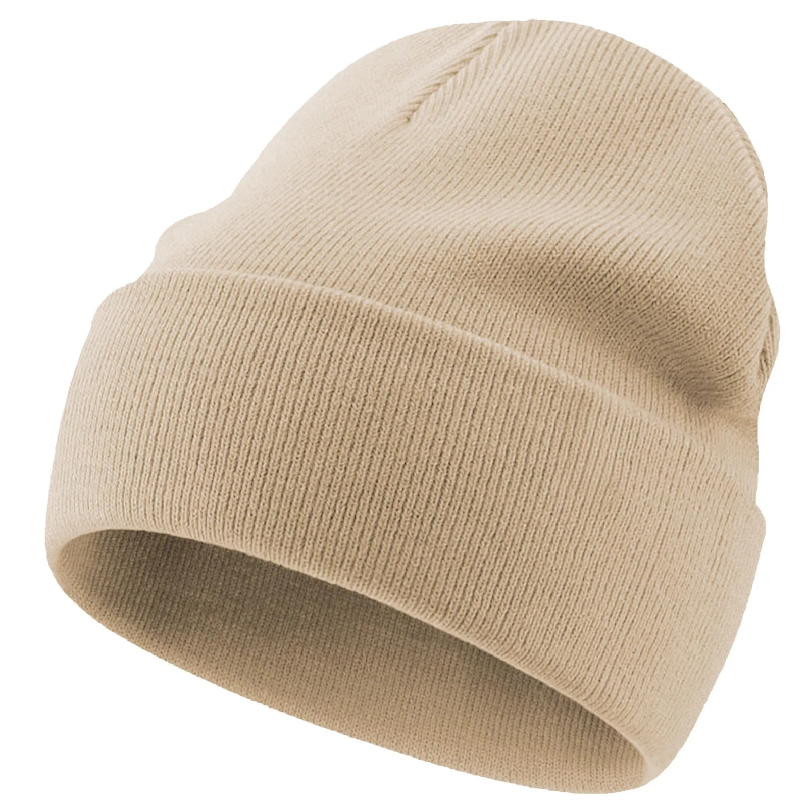 100% Cotton Beanie Lengthen Cuffed Beanies Knit Winter Hats for Men Women Sof...