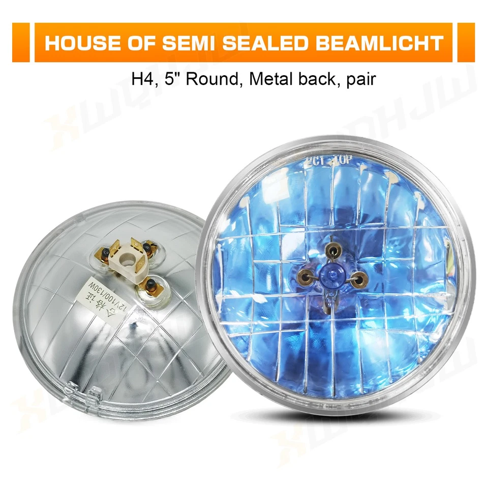 For Chevy Corvette C3 68-82 4PCS 5 3/4" 5.75"Halogen Headlights Hi/Lo Beam Light - Image 4 of 4