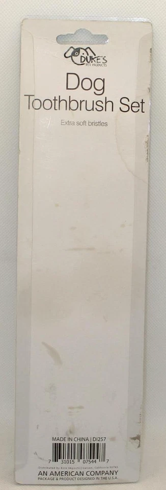 Juego de cepillos de dientes DOG de Duke's Pet Products; 2 piezas; cerdas extra suaves; 9 1/4" Foto 2 de 2
