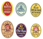 Beer Labels: 6 x Bent, Liverpool & Stone, early to mid 60s iossues
