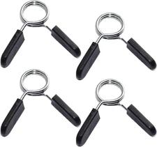 4Pcs 1 Inch Barbell Clamps, Spring Clip Collars Bars Clips Fitness Weight Liftin