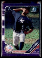 2019 Bowman Chrome Baseball Purple Shimmer Deivi Garcia Yankees 1st