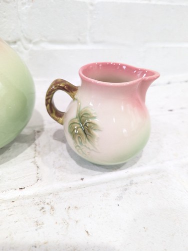Juego de té Tokay By Hull toscana tetera azucarero crema jarra rosa y verde - Imagen 6 de 15